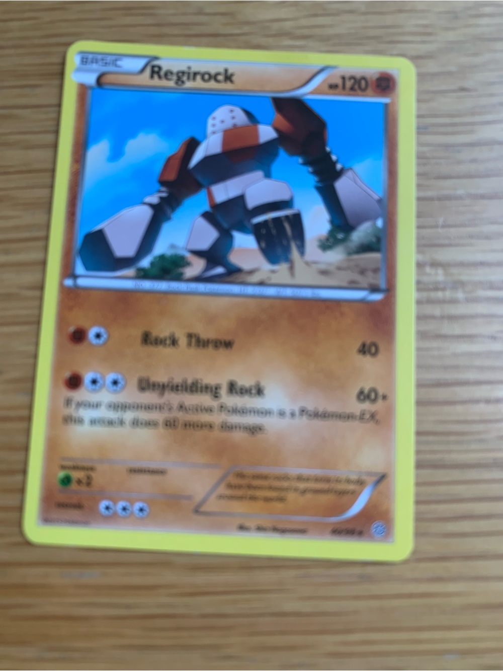 Pokemon Regirock Card - Yellow Border, Blue Sky Artwork